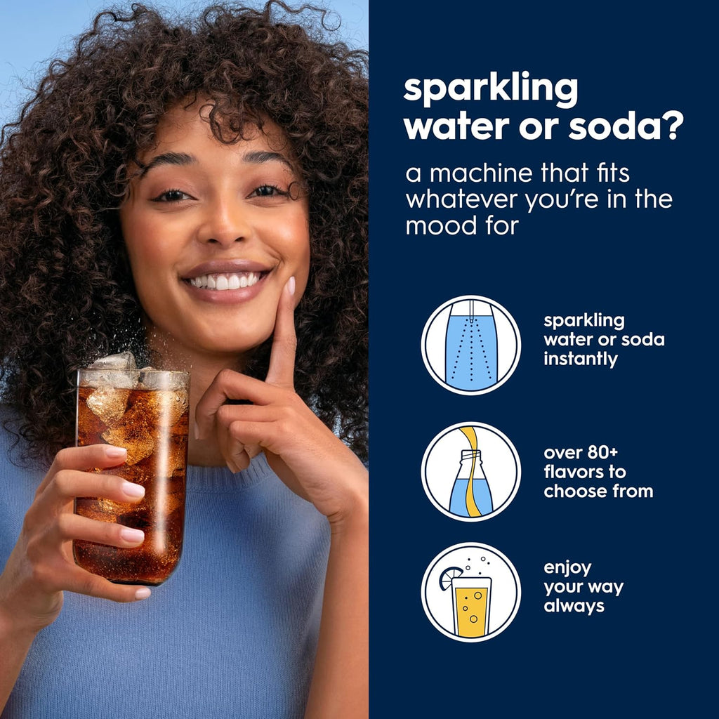 Sodastream E-Duo Sparkling Water Maker (Black) With 60L Co2, 1 Bpa- Free Carbonating Bottle And (1)1L Glass Bottle