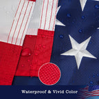 American Flag 3 X 5Ft, 350D Polyester Heavy Duty American Flags For Outside, Long-Lasting Us Flag With Embroidered Stars, Sewn Stripes, Brass Grommets, High Wind Proof Usa Flags For Outdoor
