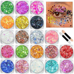 Body Glitter Face Glitter Makeup Festival Glitter, 20 Colors Face and Body Glitter Gel, Hair Glitter Gel, Body Makeup