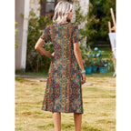 Zeagoo Summer Dresses For Women 2026 Casual Short Sleeve Aline Midi Dress With Pocket Flowy Pleated Tshirt Beach Sundress