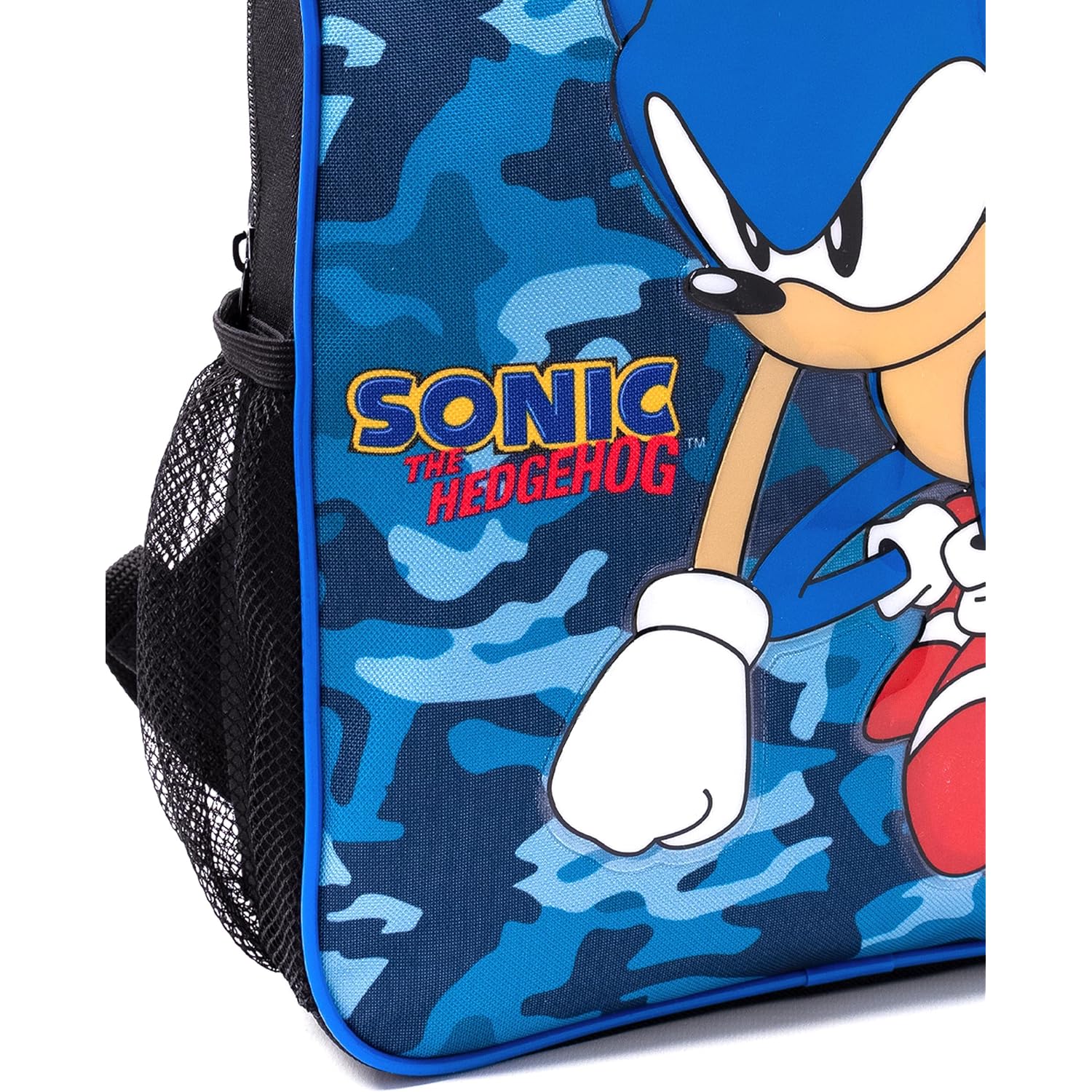 Sonic The Hedgehog Boys Backpack | Kids Navy Camo School Rucksack Pencil Case, Water Bottle | Game Merchandise, Blue, One Size, ['Rucksack']