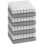 Bumble Dish Cloths (8 Pack) | 12" x 12" | 100% Cotton Kitchen Towels | 405 GSM | Soft, Highly Absorbent & Durable Dish Towels for Kitchen | Gray