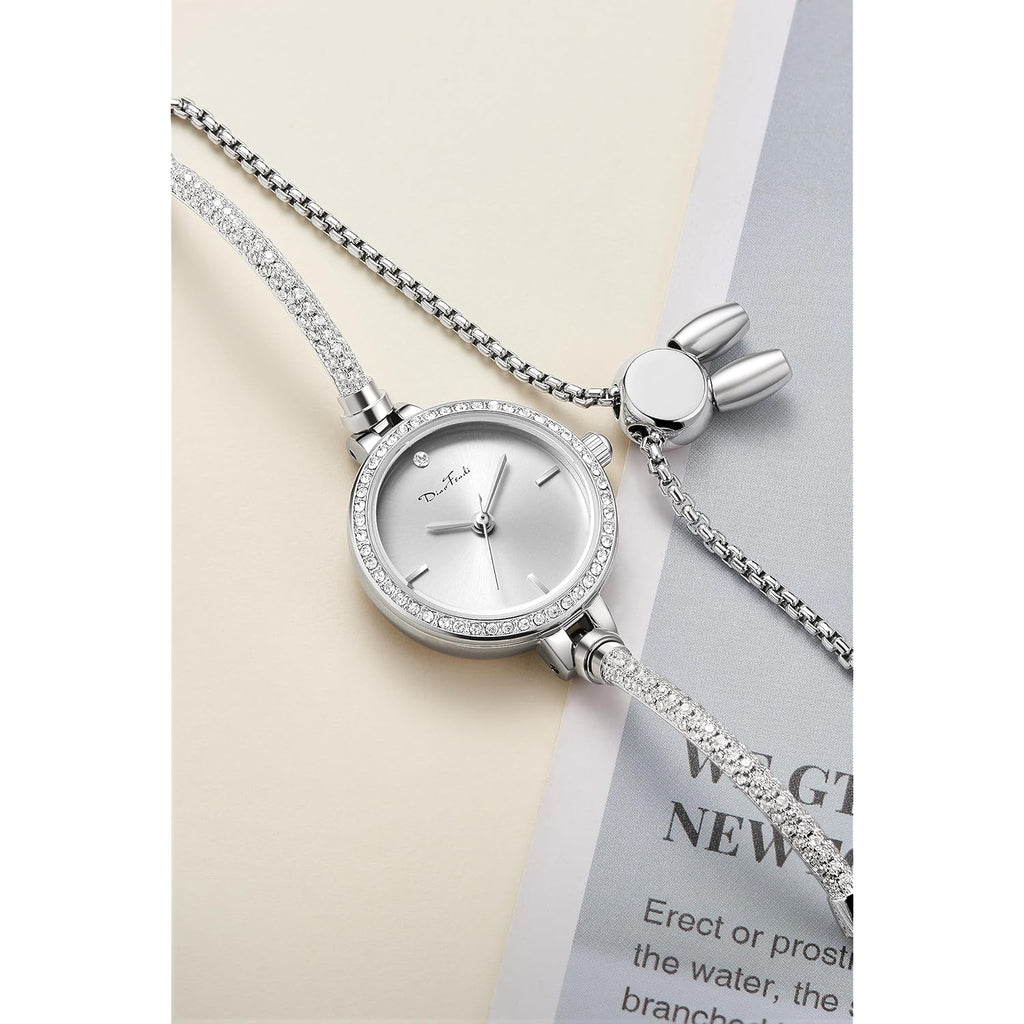 Rose Gold Petite Bracelet Watch for Women, Diamond Dress Analog Hexagonal Mini Women Watch Waterproof