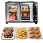Gourmia Air Fryer French Door Toaster Oven - 6-Slice Capacity, Led Display With 19 Cooking Presets, Stainless Steel