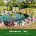 Garden Fence, Total 10Ft(L) X 24In(H) Garden Fencing Animal Barrier, 10 Pcs Rustproof Metal Fence Panels, Black No Dig Fence, Decorative Garden Fences And Borders For Dogs, Flower Bed, Patio