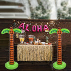 4E'S Novelty 2 Pack Giant Inflatable Palm Trees 6 Ft Tall - Palm Tree Blow Up For Tropical Seaside Inflate Trees Party Decorations, Summer Beach Tree Party, Beach Decoration Plant Birthday Supplies