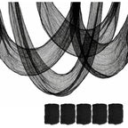 5Pcs Halloween Creepy Cloth Black 30×72Inch - Halloween Decorations Clearance - Creepy Spooky Halloween Decorations Outdoor Indoor