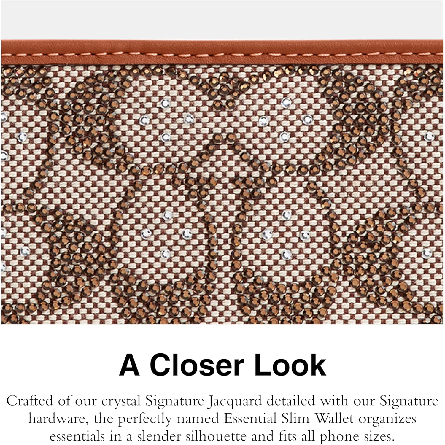 COACH Crystal Signature Jacquard Essential Slim Wallet