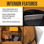Carhartt 28L Dual-Compartment Backpack, Durable Pack With 16" Laptop Sleeve And Duravax Abrasion Resistant Base, Black