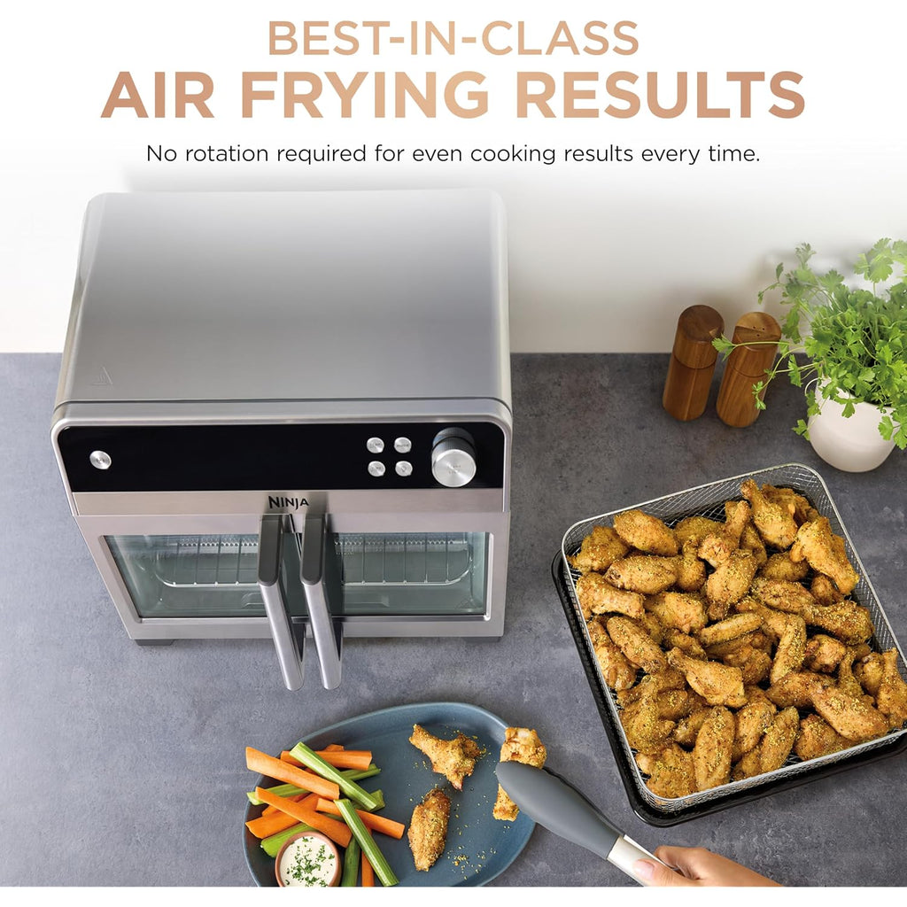 Ninja | French Door Premier Air Fry Oven | 10-In-1 Functions | 20.3-Qt Capacity | 5-Qt Air Fry Basket, Sheet Pan, Wire Rack, Broil Rack | Pfas-Free Cooking Surface, Dishwasher-Safe Accessories | Fo101