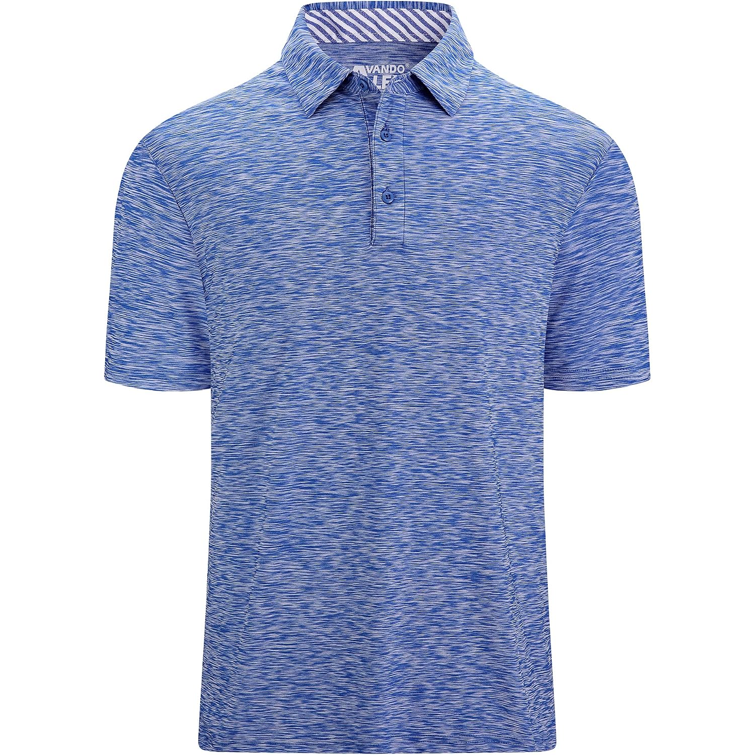 Alex Vando Mens Golf Shirt Moisture Wicking Quick-Dry Short Sleeve Polo | Upf40,Soft & Stretch,Sweat Resistant,Multi-Scene Sports & Office Apparel