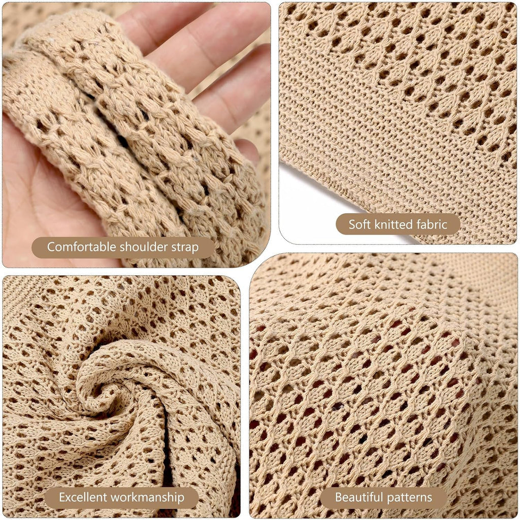 Crochet Bags, Beach Mesh Tote Bag Womens Shoulder Shopping Handbag Casual Travel Totes Bag Foldable Hobo Bags