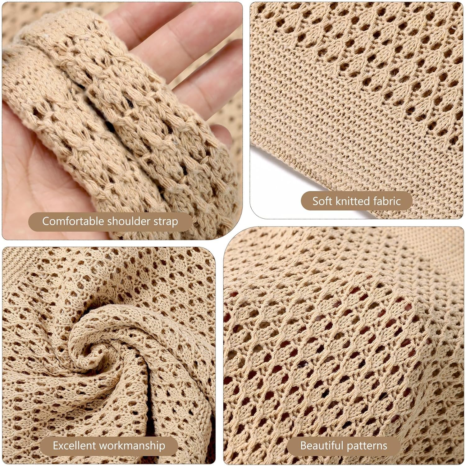 Crochet Bags, Beach Mesh Tote Bag Womens Shoulder Shopping Handbag Casual Travel Totes Bag Foldable Hobo Bags