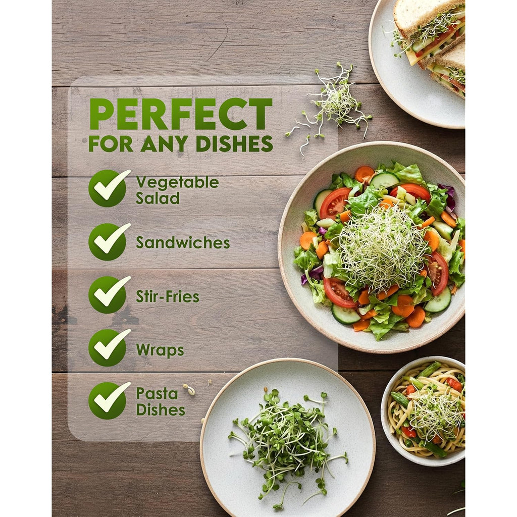 Nature Jim'S Sprouts - Organic Alfalfa Sprouting Seeds – Non-Gmo - 16 Oz | Premium Microgreen Seeds - Fast-Growing Plants - Ideal Sprouting Seeds For Fresh & Nutritious Indoor/Outdoor Home Gardening
