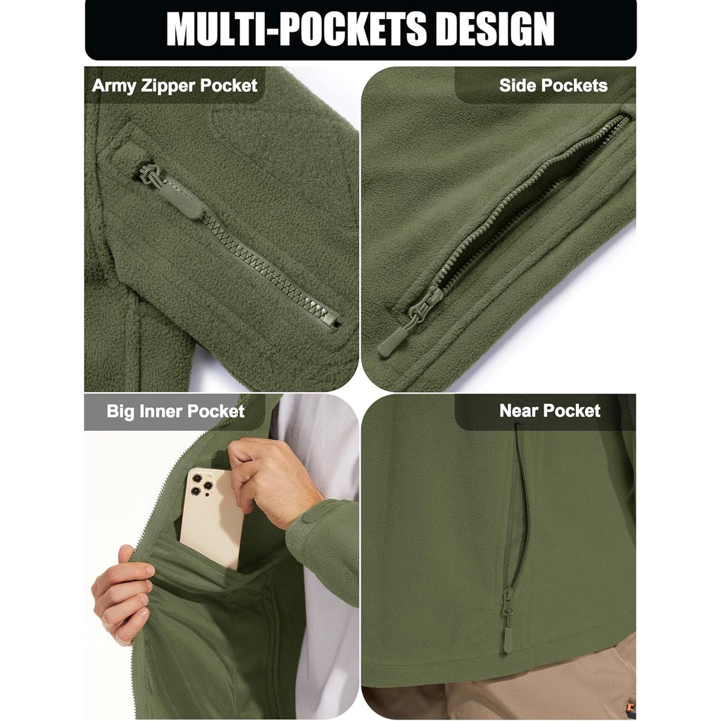 Men'S Military Tactical Sport Warm Fleece Hooded Outdoor Adventure Jacket Coats