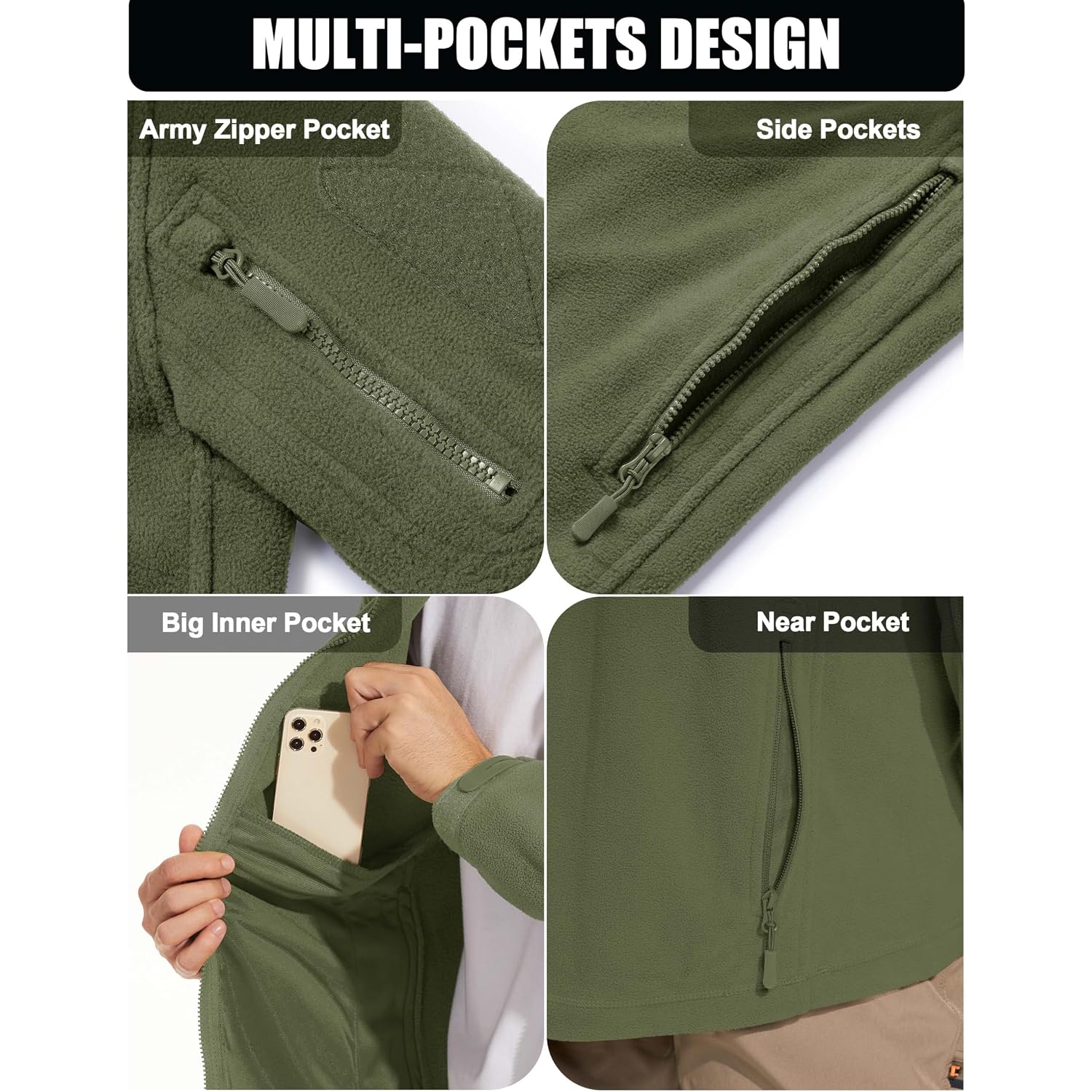 Men'S Military Tactical Sport Warm Fleece Hooded Outdoor Adventure Jacket Coats