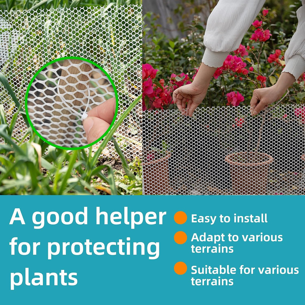Pet & Garden Safeguard - 15.7In X 16.4Ft Roll - Black Plastic Netting, Multi-Use Decorative Fencing For Poultry, Dogs, Rabbits,Chicken And Snake Barrier