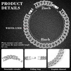 Batiyeer Women's Ankle Bracelets Cuban Link Chain Anklets Adjustable Chunky Anklets with Detachable Extender Rhinestone Bling Jewelry Gifts