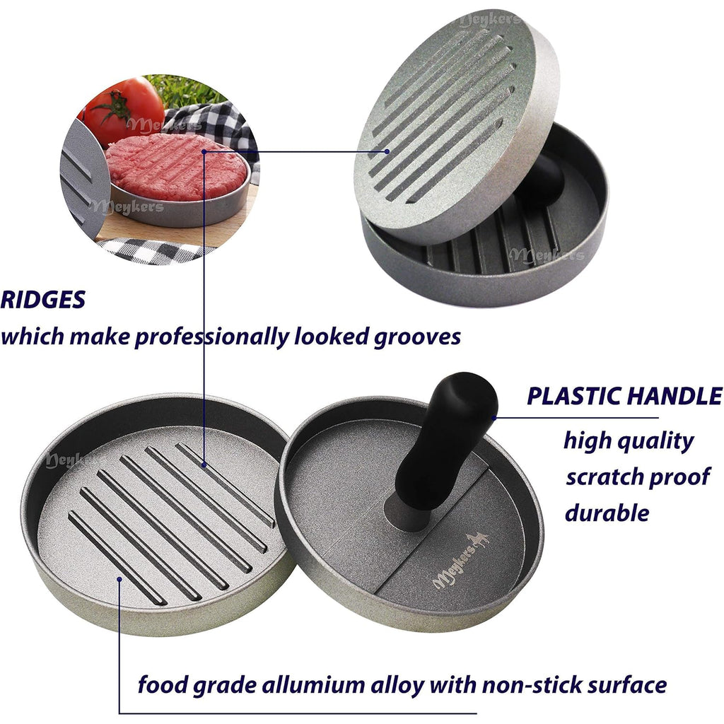 Burger Press 150 Patty Papers Set | Non-Stick Hamburger Press Patty Maker Mold With Free Wax Paper Sheets | Meat Beef Cheese Veggie Burger Maker For Grill Griddle Bbq Barbecue | Bpa Free