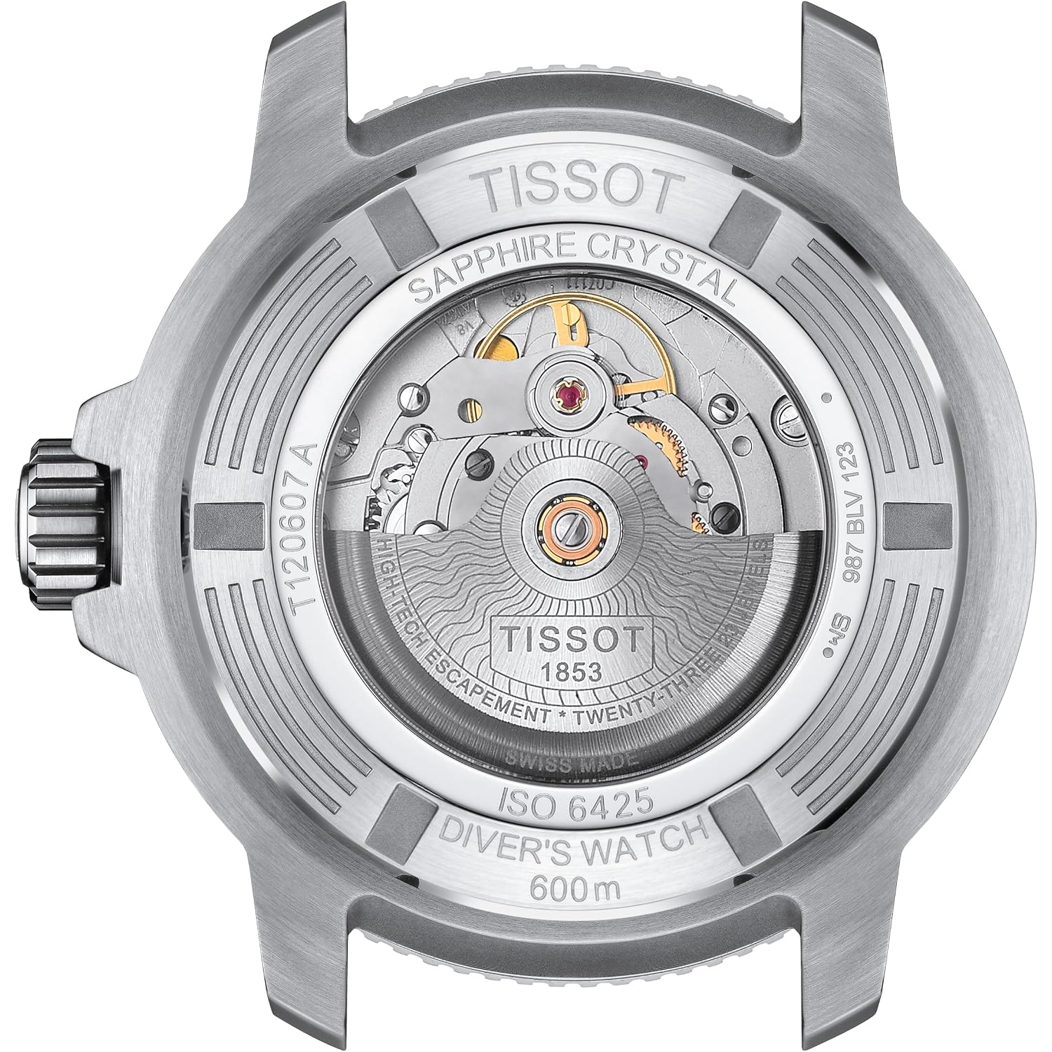 Tissot Mens Tissot Seastar 2000 Professional Powermatic 80 316L Stainless Steel Case Automatic Watch, Black, Rubber, 22 (T1206071744101)