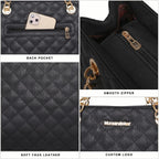Montana West MEDIUM Tote Bag for Women Quilted Chain Handbags Shoulder Purse
