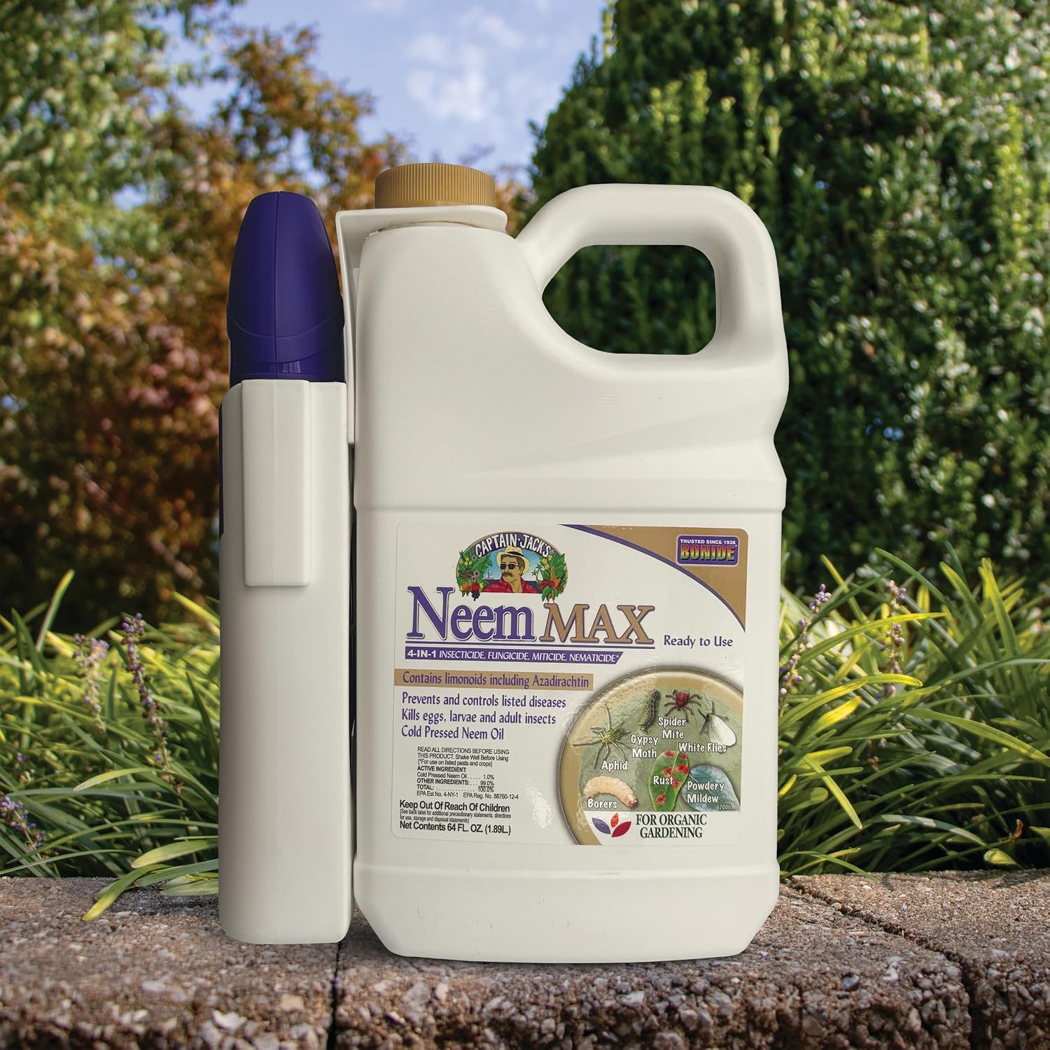 Bonide Captain Jack'S Neem Max Ready-To-Use Spray, 64 Oz | Cold Pressed Neem Oil, For Indoor Or Outdoor Plants, Organic Gardening