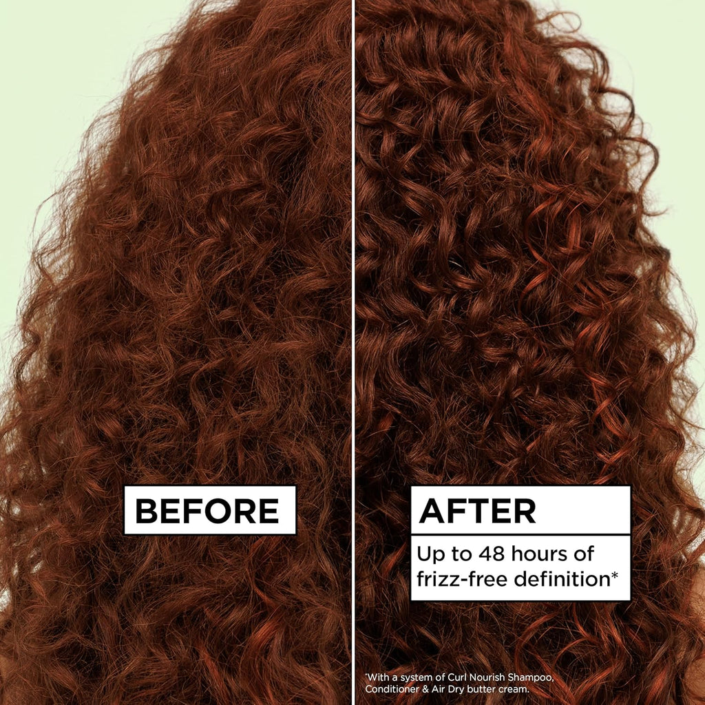 Garnier Fructis Curl Nourish Air Dry Cream Xl Leave In Conditioner, Sulfate-Free Curl Defining Cream For Moisture And Frizz Control Waves, Curls, And Coils, Value Size, 16.9 Fl Oz