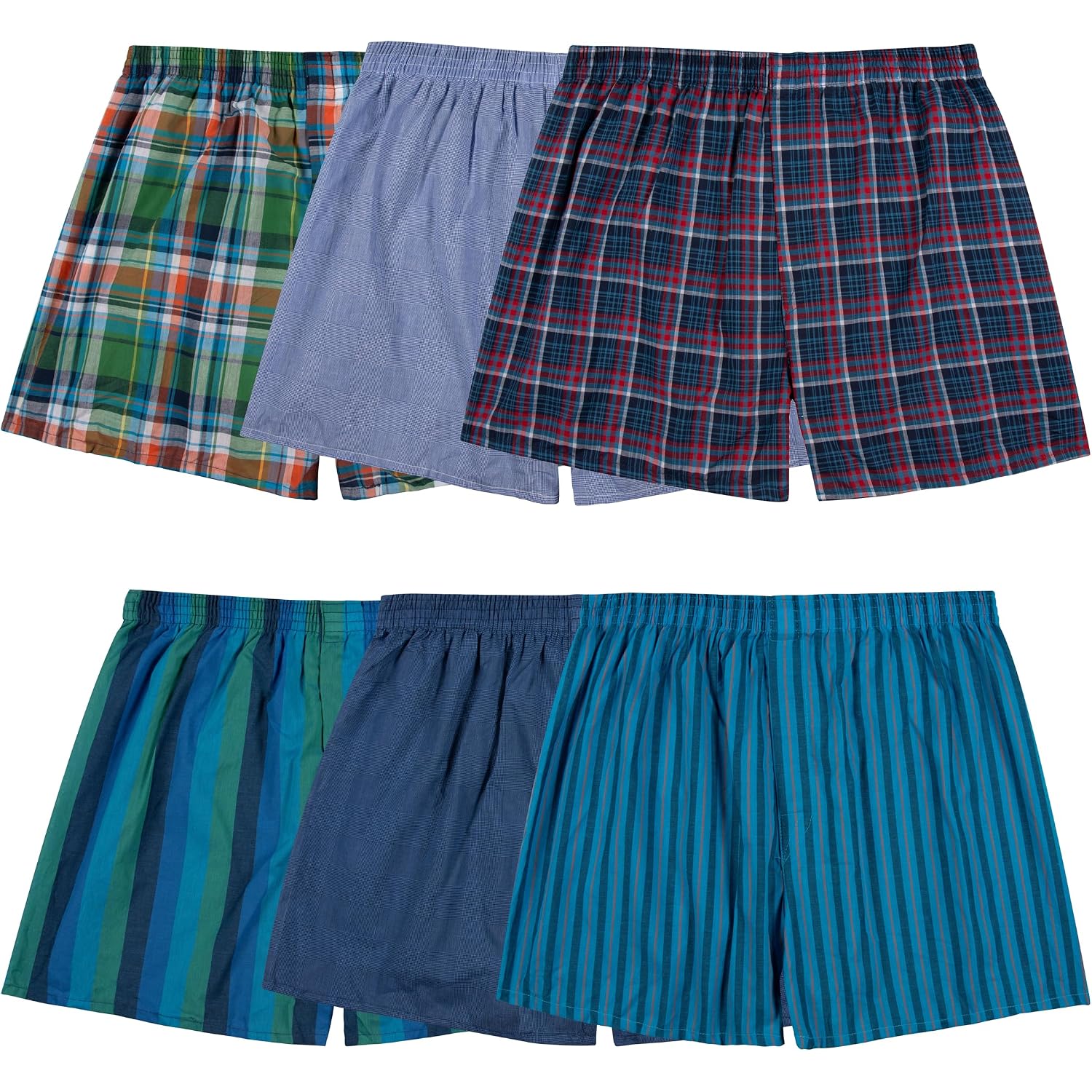 Fruit Of The Loom Men'S Tag Free Woven Boxer Shorts, Relaxed Fit, Moisture Wicking, Assorted Color Multipacks