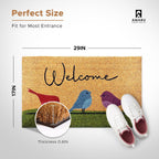 Coir Welcome Mat, Non-Slip, Colorful Birds, 17 X 29 In | Traps Dirt And Mud, Anti-Shedding, Durable Pvc Backing, 100% Natural Coir, Indoor And Outdoor Entryway, Easy To Clean