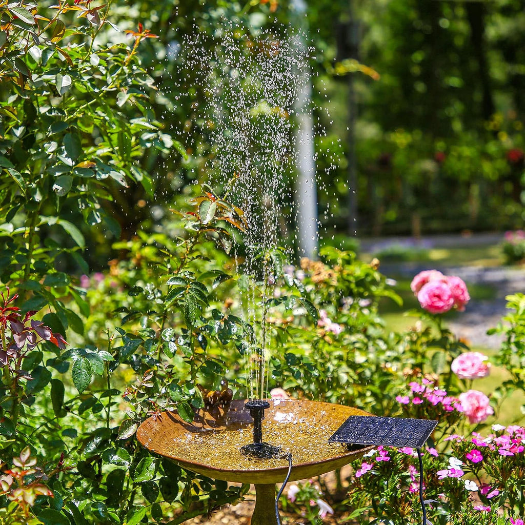 Aisitin Diy Solar Water Pump Kit For Water Feature Outdoor With 6 Nozzles | 2026 Solar Fountain Pump, Solar Powered Water Fountain For Bird Bath, Ponds, Garden, Fish Tank