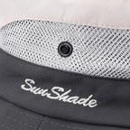 Womens Summer Sun Hat Beach Hat Wide Brim Outdoor UV Protection Hat Foldable Cool Mesh Ponytail Bucket Hat Grey+beige