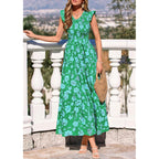 Prettygarden Women'S Boho Floral Maxi Dress 2026 Summer Smocked V Neck Ruffle Sleeve Spring Flowy Beach Vacation Sundresses