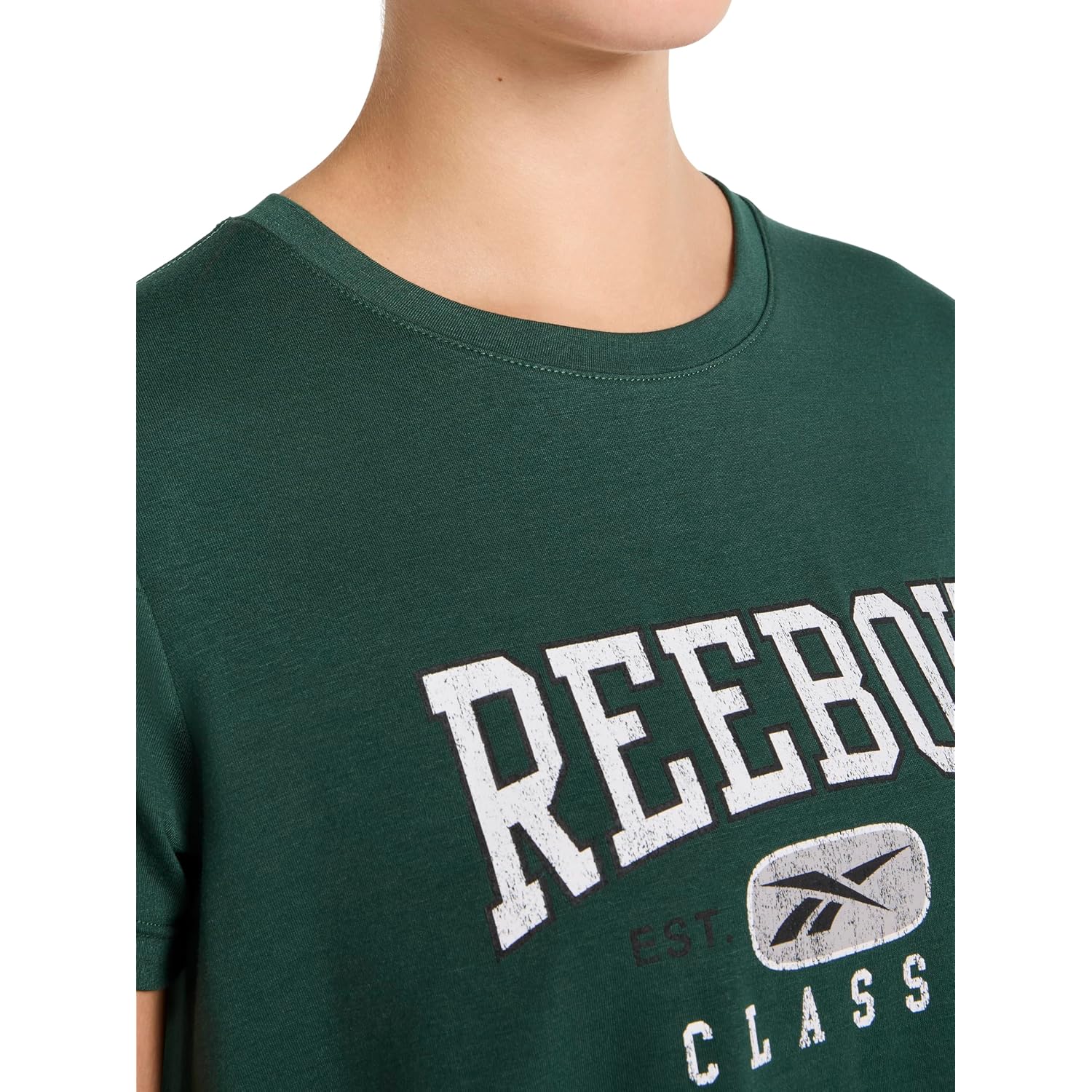 Reebok Women'S Classic Athletic Graphic Crewneck Cropped T-Shirt