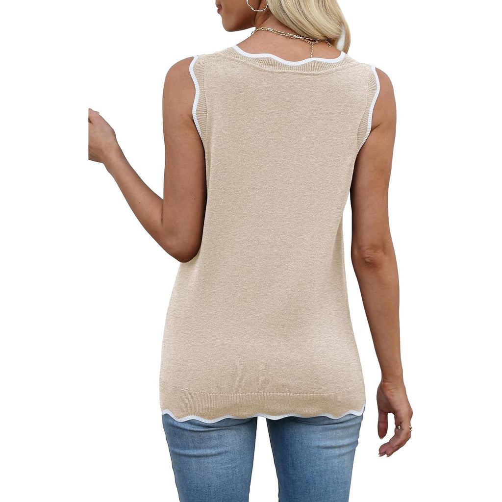 Tank Tops for Women Sleeveless Summer Tops Spring Fashion Lightweight Sweater Vest V Neck Business Casual Outfits