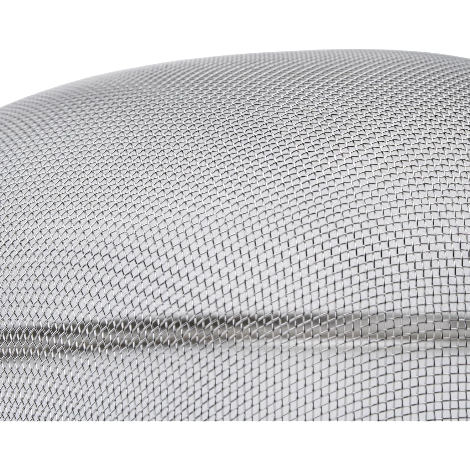 Winco Strainer With Single Fine Mesh, 8-Inch Diameter, Medium, Stainless Steel, Tan,Silver