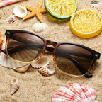 Polarized Sunglasses for Women Classic Retro Style UV400 Protection A3 Brown/Brown+transparent Brown(2 Pack)
