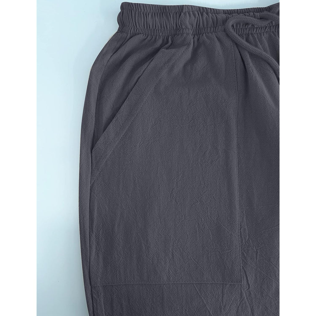 Wanzetaly Mens Casual Soft Linen Long Shorts Knee Length Sport Running Lounge Work Shorts Capri Pant