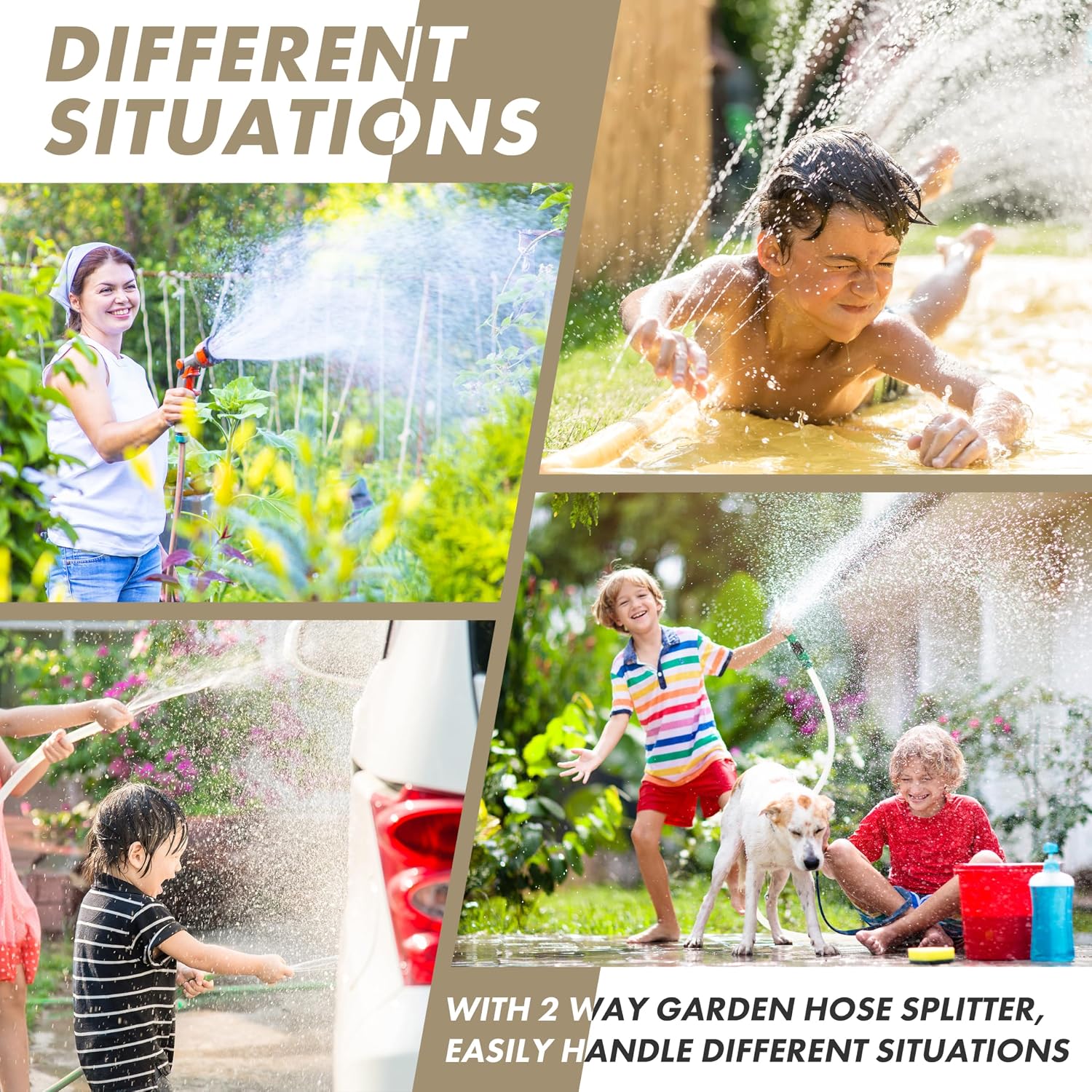 Twinkle Star 3/4 Inch Garden Hose Fitting Quick Connector Set, 4 Sets | Male And Female 4 Sets, Garden Hose Adapter, Quick Connect Hose Fittings, Water Hose Quick Connect Fittings