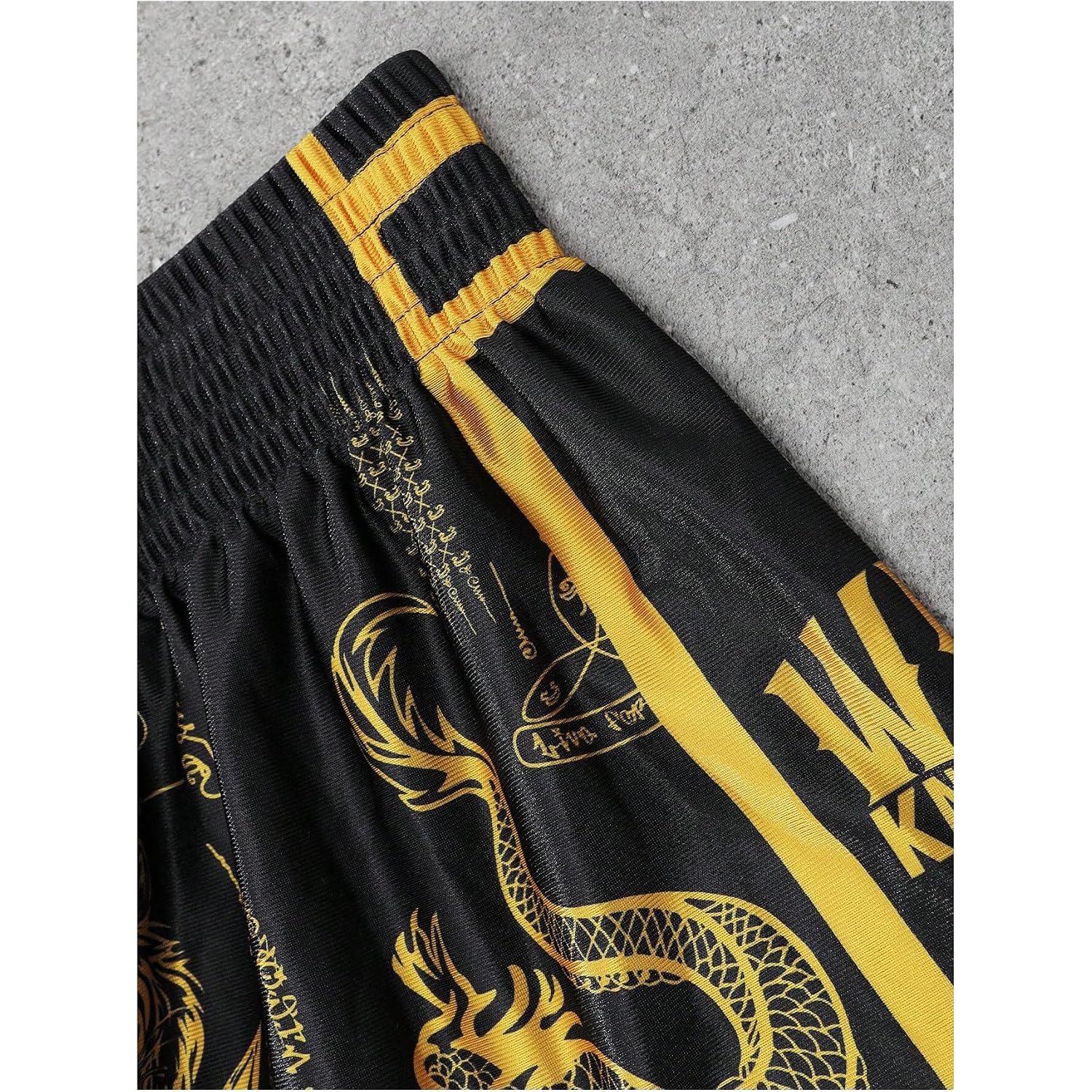 Beaudrm Men'S Muay Thai Shorts Graphic Elastic Waist Kickboxing Baggy Sport Gym Shorts