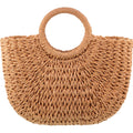 Frienda Straw Tote Bag Summer Beach Bag Handmade Straw Rattan Woven Handbag for Women Travel