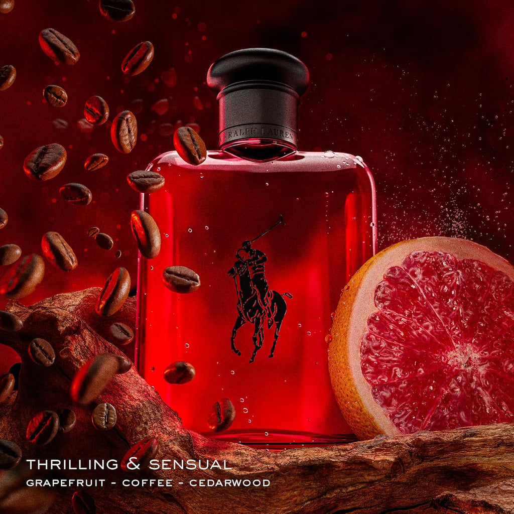 RALPH LAUREN FRAGRANCES - Polo Red - Eau de Toilette - Men's Cologne - Woody & Spicy - With Grapefruit, Saffron, and Redwood - Medium Intensity