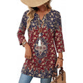 OFEEFAN Summer Boho Tops For Women 3/4 Length Sleeve Womens Tops Vacation Outfits