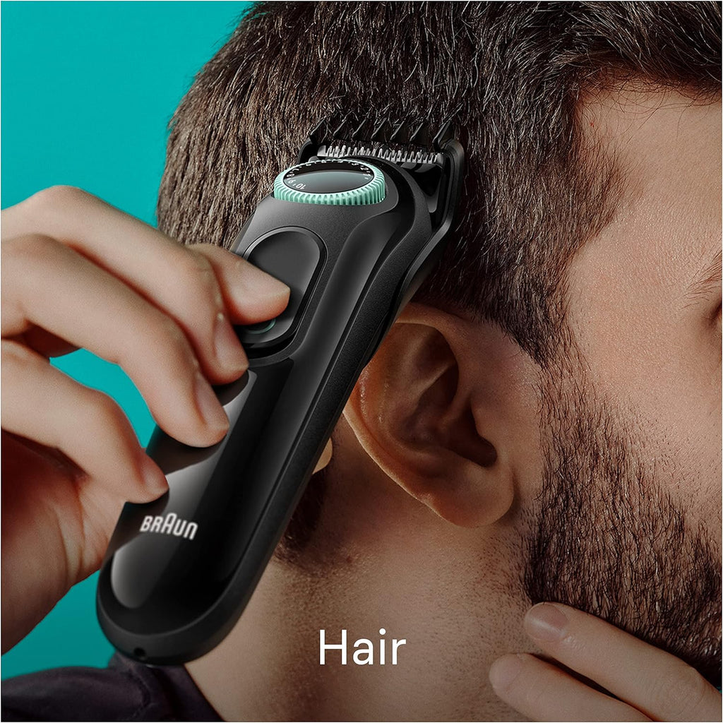Braun All-In-One Style Kit Series 3 3450, 5-in-1 Trimmer for Men with Beard Trimmer, Ear & Nose Trimmer, Hair Clippers & More, Ultra-Sharp Blade, 40 Length Settings and Washable