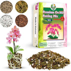 4In1 Orchid Potting Mix For Repotting, Pre-Mixed & Ready To Use, 1Qt | Forest Moss, Pine Bark, Perlite & Pumice, Professional Blend, Drainage & Airflow, Upgraded Formula