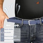 Suosdey Elastic Fabric Braided Belts For Men, Stretch Woven Belts For Golf Casual Jeans Shorts