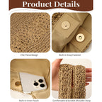 Beach Bag, Straw Beach Bags For Women, Floral Designed Beach Tote Lightweight Foldable Straw Bag
