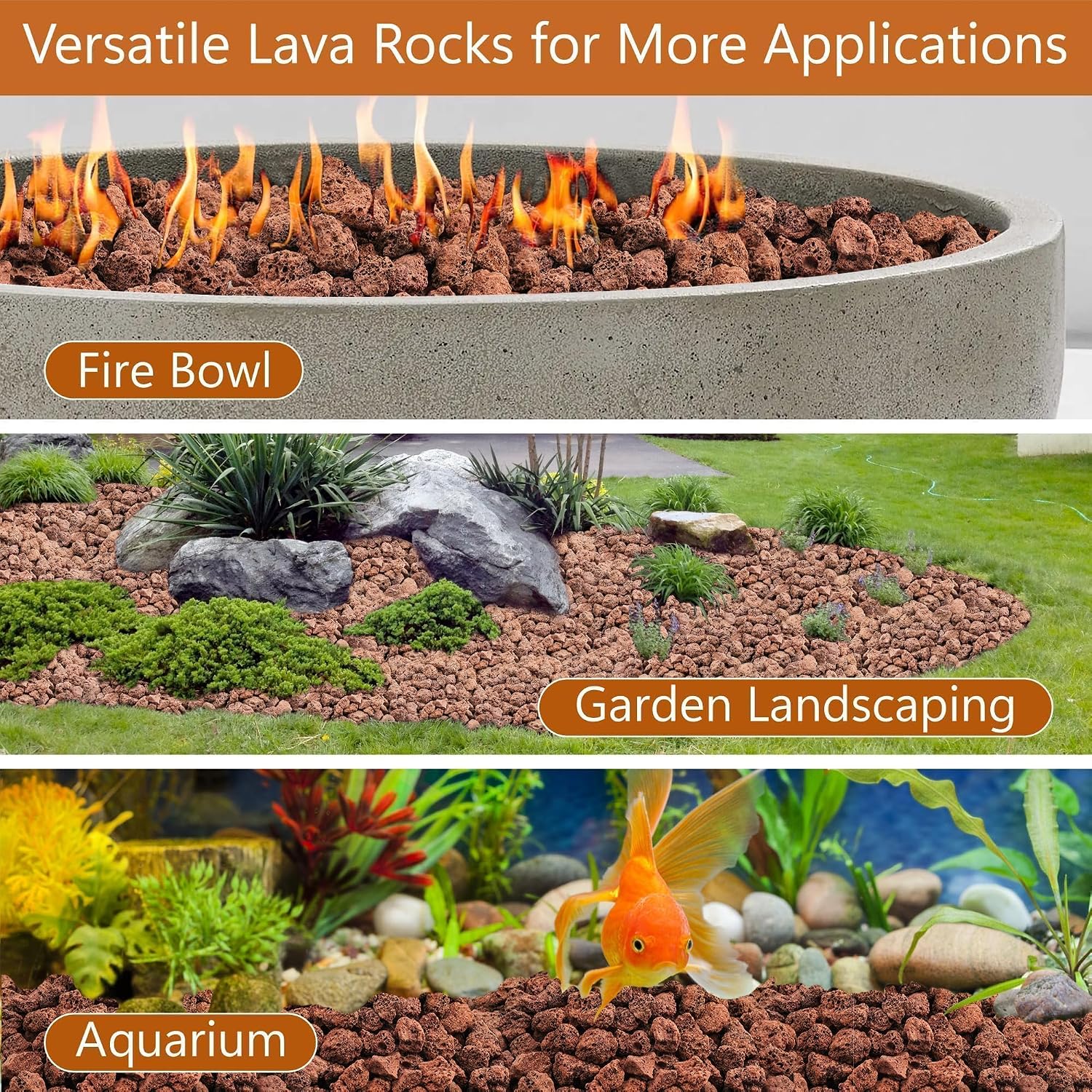 Nupick 10Lb Red Lava Rocks For Fire Pit, Volcanic Rock For Fireplace | 1/2"-2" Lava Stone For Natural Gas & Propane Systems, Fire Glass Base Layer, Fire Bowls, Landscaping, Plants, Aquarium