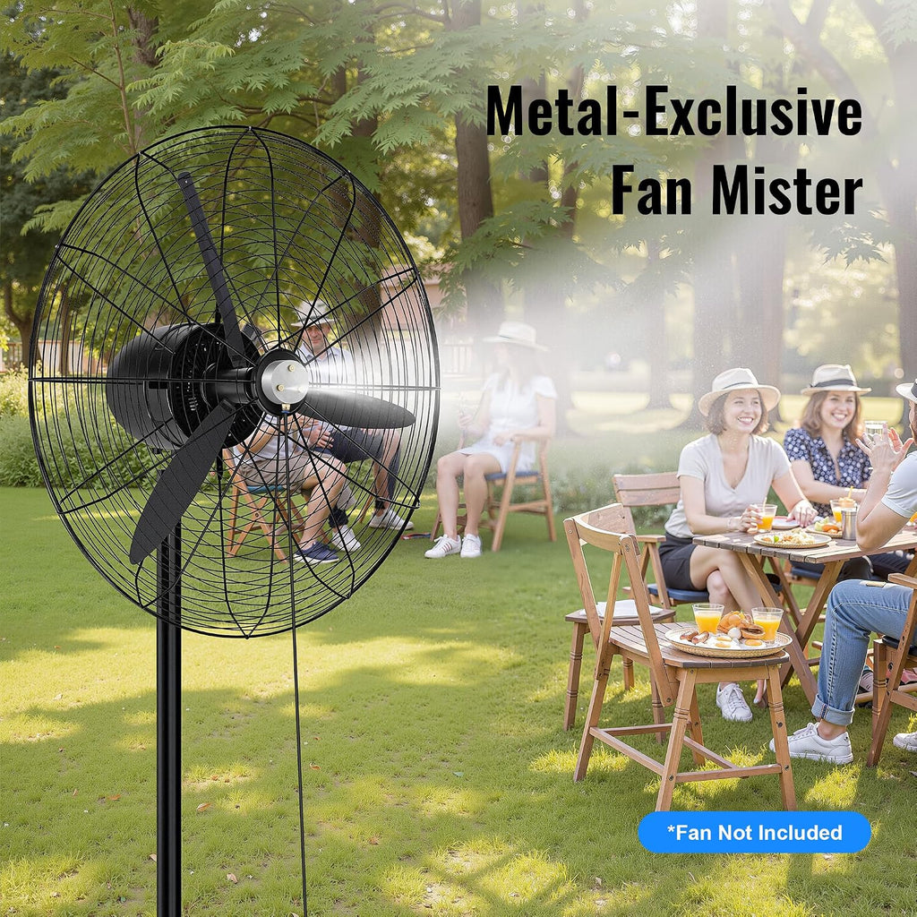 Fan Misters For Cooling Outdoor, Magnetic Misting Cooling System, Triple Nozzle Design, 16.4Ft Misting Line, Outside Fans Misting Kit For Cool Patio, Backyard, Pool (Fans Not Included)