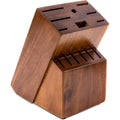Universal Knife Block Without Knives - 14 Slot Wooden Knife Holder For Countertop, Large Bamboo Knife Storage Organizer, Butcher Block Knife Stand For Kitchen (Brown)