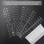 120pcs Color Display Tips, Clear Nail Art Display Chart Nail Polish Swatches Dots with Adhesive Sticker for Nail Polish